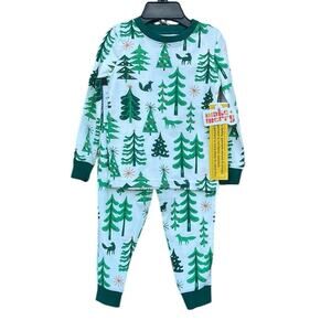 Nordstrom 2-piece pajama pj set  Winter, Christmas Trees size 18-24 months NEW